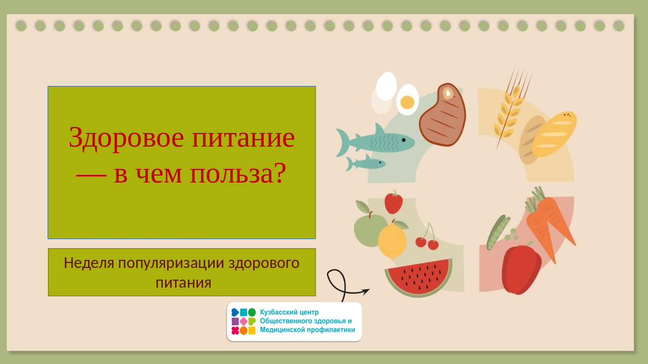 Неделя популяризации здорового питания 16-22.12 Слайд 1